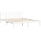 vidaXL Massivholzbett mit Kopfteil Weiß 160x200 cm vidaXL Massivholzbett mit Kopfteil Weiß 160x200 cm