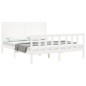 vidaXL Massivholzbett mit Kopfteil Weiß 160x200 cm vidaXL Massivholzbett mit Kopfteil Weiß 160x200 cm