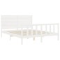 vidaXL Massivholzbett mit Kopfteil Weiß 160x200 cm vidaXL Massivholzbett mit Kopfteil Weiß 160x200 cm