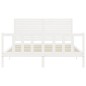 vidaXL Massivholzbett mit Kopfteil Weiß 160x200 cm vidaXL Massivholzbett mit Kopfteil Weiß 160x200 cm
