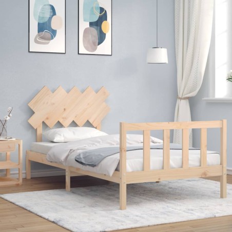 vidaXL Massivholzbett mit Kopfteil 100x200 cm
