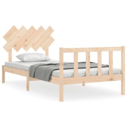 vidaXL Massivholzbett mit Kopfteil 100x200 cm