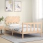 vidaXL Massivholzbett mit Kopfteil 100x200 cm vidaXL Massivholzbett mit Kopfteil 100x200 cm