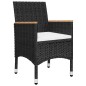 vidaXL 3-tlg. Bistro-Set Poly Rattan und Hartglas Schwarz vidaXL 3-tlg. Bistro-Set Poly Rattan und Hartglas Schwarz