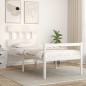 vidaXL Massivholzbett mit Kopfteil Weiß 90x200 cm vidaXL Massivholzbett mit Kopfteil Weiß 90x200 cm