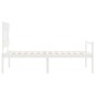 vidaXL Massivholzbett mit Kopfteil Weiß 90x200 cm vidaXL Massivholzbett mit Kopfteil Weiß 90x200 cm