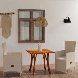 vidaXL 3-tlg. Garten-Essgruppe Beige