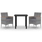vidaXL 3-tlg. Garten-Essgruppe mit Auflagen Poly Rattan und Glas vidaXL 3-tlg. Garten-Essgruppe mit Auflagen Poly Rattan und Glas