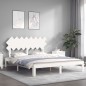 vidaXL Massivholzbett mit Kopfteil Weiß 160x200 cm vidaXL Massivholzbett mit Kopfteil Weiß 160x200 cm