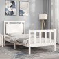 vidaXL Massivholzbett mit Kopfteil Weiß 90x190 cm vidaXL Massivholzbett mit Kopfteil Weiß 90x190 cm