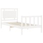 vidaXL Massivholzbett mit Kopfteil Weiß 90x190 cm vidaXL Massivholzbett mit Kopfteil Weiß 90x190 cm