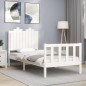 vidaXL Massivholzbett mit Kopfteil Weiß 90x190 cm vidaXL Massivholzbett mit Kopfteil Weiß 90x190 cm