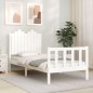 vidaXL Massivholzbett mit Kopfteil Weiß 90x190 cm vidaXL Massivholzbett mit Kopfteil Weiß 90x190 cm