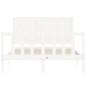 vidaXL Massivholzbett mit Kopfteil Weiß 140x200 cm vidaXL Massivholzbett mit Kopfteil Weiß 140x200 cm