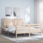 vidaXL Massivholzbett mit Kopfteil 160x200 cm vidaXL Massivholzbett mit Kopfteil 160x200 cm