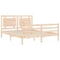 vidaXL Massivholzbett mit Kopfteil 160x200 cm vidaXL Massivholzbett mit Kopfteil 160x200 cm