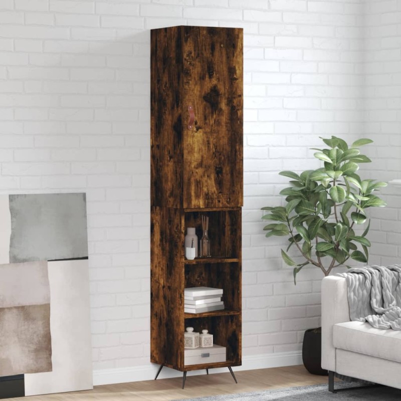 Highboard Räuchereiche 34,5x34x180 cm Holzwerkstoff Highboard Räuchereiche 34,5x34x180 cm Holzwerkstoff