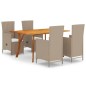 vidaXL 5-tlg. Garten-Essgruppe Beige vidaXL 5-tlg. Garten-Essgruppe Beige