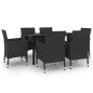vidaXL 7-tlg. Garten-Essgruppe mit Auflagen Poly Rattan und Glas vidaXL 7-tlg. Garten-Essgruppe mit Auflagen Poly Rattan und Glas