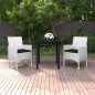 vidaXL 3-tlg. Garten-Essgruppe mit Auflagen Poly Rattan und Glas vidaXL 3-tlg. Garten-Essgruppe mit Auflagen Poly Rattan und Glas