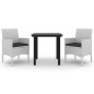 vidaXL 3-tlg. Garten-Essgruppe mit Auflagen Poly Rattan und Glas vidaXL 3-tlg. Garten-Essgruppe mit Auflagen Poly Rattan und Glas