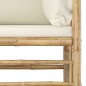 5-tlg. Garten-Lounge-Set mit Cremeweißen Kissen Bambus 5-tlg. Garten-Lounge-Set mit Cremeweißen Kissen Bambus
