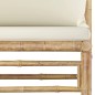 5-tlg. Garten-Lounge-Set mit Cremeweißen Kissen Bambus 5-tlg. Garten-Lounge-Set mit Cremeweißen Kissen Bambus