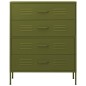 vidaXL Kommode Olivgrün 80x35x101,5 cm Stahl vidaXL Kommode Olivgrün 80x35x101,5 cm Stahl