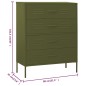 vidaXL Kommode Olivgrün 80x35x101,5 cm Stahl vidaXL Kommode Olivgrün 80x35x101,5 cm Stahl
