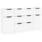 vidaXL 3-tlg. Sideboard-Set Hochglanz-Weiß Holzwerkstoff vidaXL 3-tlg. Sideboard-Set Hochglanz-Weiß Holzwerkstoff