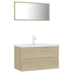 vidaXL Badmöbel-Set Sonoma-Eiche Holzwerkstoff