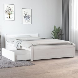vidaXL Bett mit Schubladen Weiß 120x190 cm