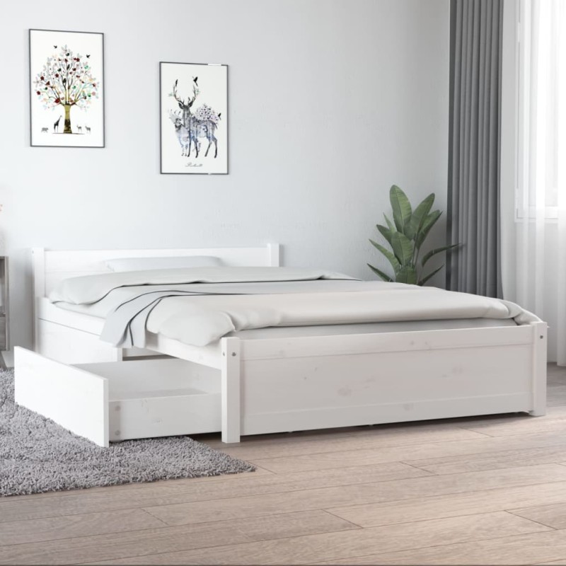 vidaXL Bett mit Schubladen Weiß 120x190 cm vidaXL Bett mit Schubladen Weiß 120x190 cm