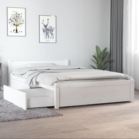 vidaXL Bett mit Schubladen Weiß 120x190 cm