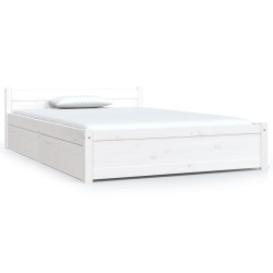 vidaXL Bett mit Schubladen Weiß 120x190 cm