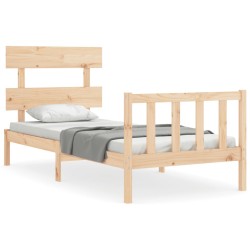 vidaXL Massivholzbett mit Kopfteil 100x200 cm