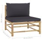 vidaXL 6-tlg. Garten-Lounge-Set mit Dunkelgrauen Kissen Bambus vidaXL 6-tlg. Garten-Lounge-Set mit Dunkelgrauen Kissen Bambus