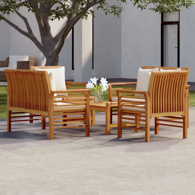 5-tlg. Garten-Lounge-Set mit Kissen Massivholz Akazie 5-tlg. Garten-Lounge-Set mit Kissen Massivholz Akazie