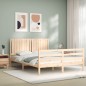 vidaXL Massivholzbett mit Kopfteil 160x200 cm vidaXL Massivholzbett mit Kopfteil 160x200 cm