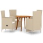 vidaXL 5-tlg. Garten-Essgruppe Beige vidaXL 5-tlg. Garten-Essgruppe Beige