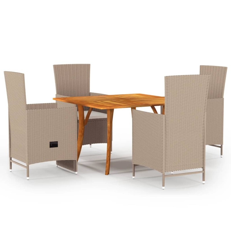 vidaXL 5-tlg. Garten-Essgruppe Beige vidaXL 5-tlg. Garten-Essgruppe Beige