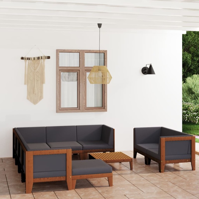 vidaXL 10-tlg. Garten-Lounge-Set mit Kissen Akazie Massivholz vidaXL 10-tlg. Garten-Lounge-Set mit Kissen Akazie Massivholz