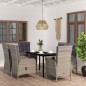vidaXL 7-tlg. Garten-Essgruppe mit Kissen Grau und Schwarz vidaXL 7-tlg. Garten-Essgruppe mit Kissen Grau und Schwarz