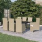 vidaXL 9-tlg. Garten-Essgruppe mit Auflagen Beige vidaXL 9-tlg. Garten-Essgruppe mit Auflagen Beige