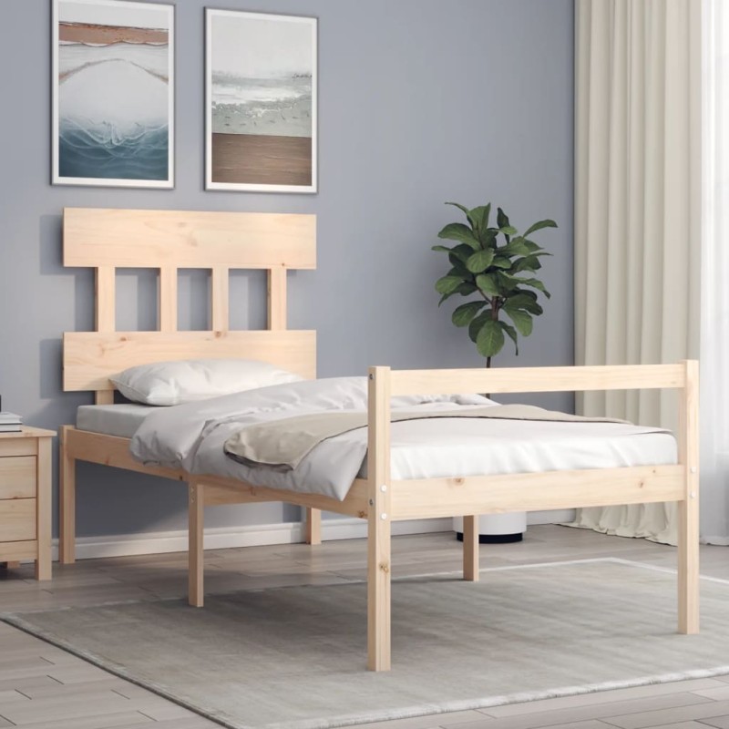 vidaXL Seniorenbett mit Kopfteil 90x200 cm Massivholz vidaXL Seniorenbett mit Kopfteil 90x200 cm Massivholz