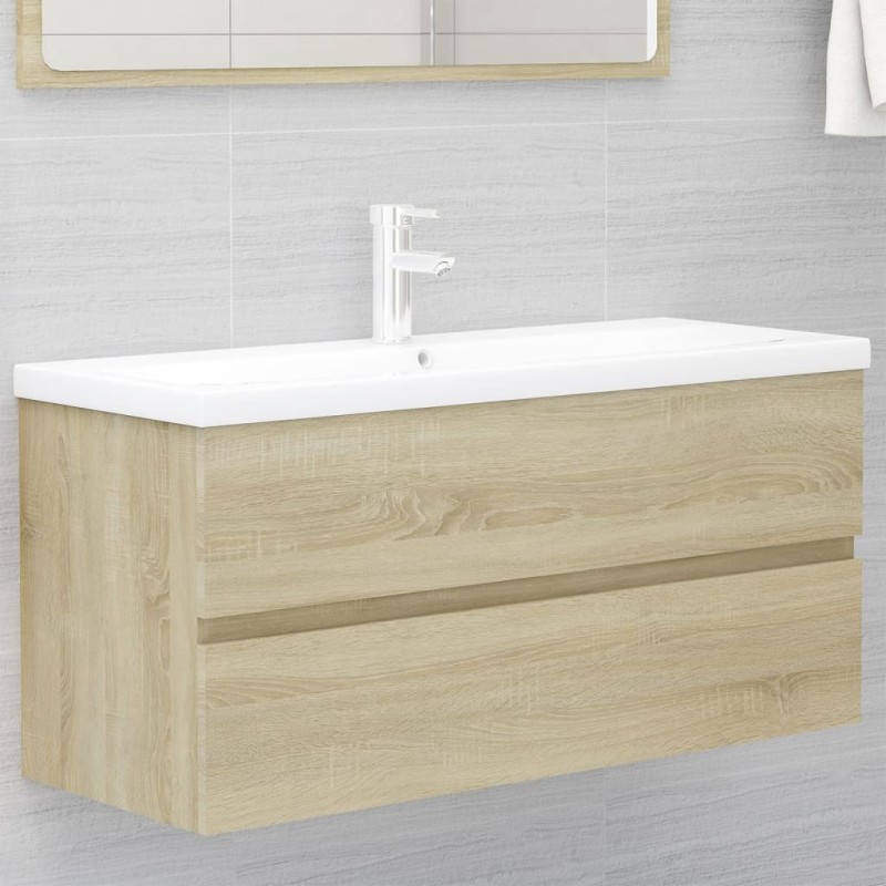 vidaXL Waschbeckenunterschrank Einbaubecken Sonoma-Eiche Holzwerkstoff vidaXL Waschbeckenunterschrank Einbaubecken Sonoma-Eiche Holzwerkstoff