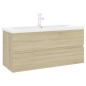 vidaXL Waschbeckenunterschrank Einbaubecken Sonoma-Eiche Holzwerkstoff vidaXL Waschbeckenunterschrank Einbaubecken Sonoma-Eiche Holzwerkstoff