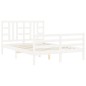 vidaXL Massivholzbett mit Kopfteil Weiß 140x190 cm vidaXL Massivholzbett mit Kopfteil Weiß 140x190 cm