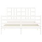 vidaXL Massivholzbett mit Kopfteil Weiß 140x190 cm vidaXL Massivholzbett mit Kopfteil Weiß 140x190 cm