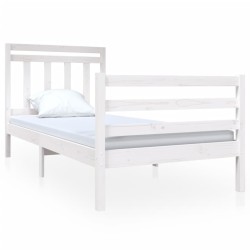 vidaXL Massivholzbett Weiß 90x190 cm